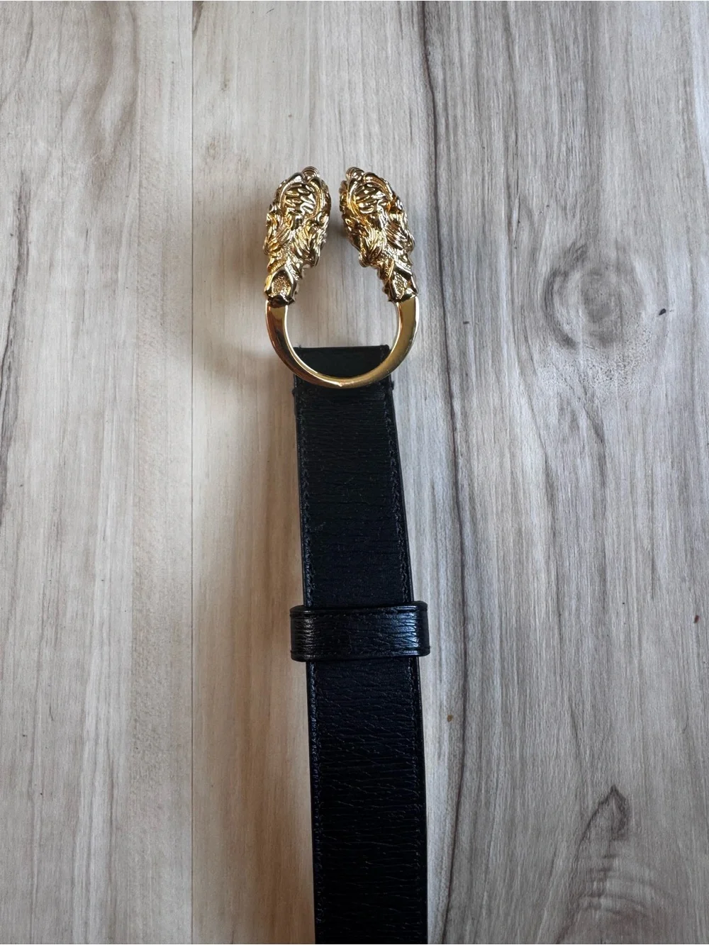 Authentic GUCCI Double Tiger Head Buckle Leather Belt 80・32・037・1766・1424 Black - Picture 2 of 7